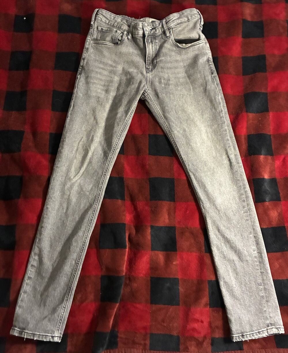 Scotch & Soda Men's Gray Slim Fit Jeans Light Wash Denim Button designer 32x32